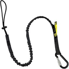 BearTOOLS Tool Lanyard with Single Carabiner and Adjustable Loop End, Standard Length, Maximum Weight Limit 8KG / 17.6lb, Aluminum Screw Lock Carabiner with Shock Cord Stopper, 0929S (10 Pack)
