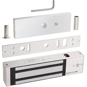 Seco-Larm E-941SA-1200 Electromagnetic Lock with 1200 lb Holding Force (Pack of 2), Anodized Aluminum Housing (US 28), Selectable 12/24 VDC Operation, Adjustable Mounting Bracket, Detachable Faceplate
