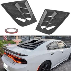 Bonbo Side Window Louvers Air Vent Scoop Shades Cover Blinds ABS for Dodge Charger 2011-2021 in GT Lambo Style Custom Fit (Matte Black)
