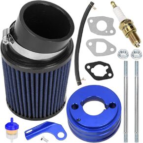 FVRITO High Performance Upgraded Filter Adapter Intake Spark Plug Kit for Predator 212cc 6.5 Hp Honda GX160 GX200 Engine Mini Bike Go Kart Racing Red