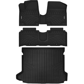 Naibeve Floor Mats for 2022 2023 Hyundai Ioniq 5 Unmovable Console- All Weather Custom Fit for Hyundai Ioniq 5 Floor Mats Cargo Liner Rear Cargo Tray Trunk Waterproof Interior Accessories