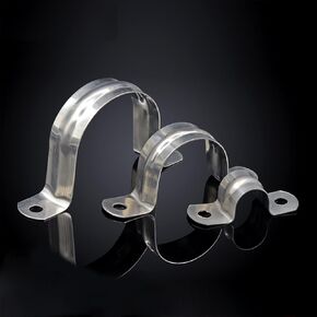 30 Pack M40 (1 1/2") Stainless Steel Rigid Pipe Strap, Heavy Duty Pipe Fasten Holder, with 2 Holes Cable U Bracket Clamp Hanger (1 1/2")