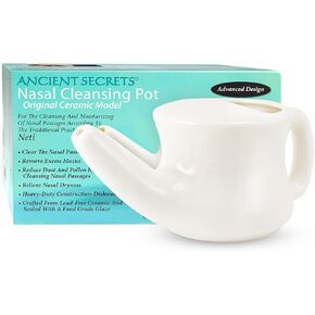 Ancient Secrets Ceramic Nasal Cleansing Pot, 1 Neti Pot