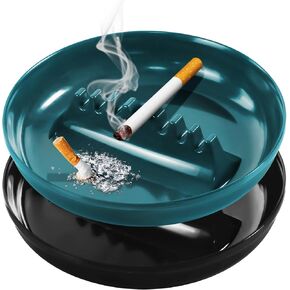 Ashtrays for Cigarettes Outdoor Ash Tray, Trash Can, 2 Pack 7 Inches Large Size Patio Ashtray, Home Ashtray, Smokeless Tabletop Ashtrays for Indoor Outdoor Use