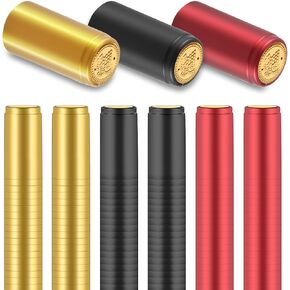 Wine Sealer for Wine Bottles - 60 pcs Wine Bottle Resealer Kit for Cruise with PVC Heat Shrink Capsules, T-Shape Wine Bottle Cork Stopper with Black Plastic Top, for Making Cellars and Home Use