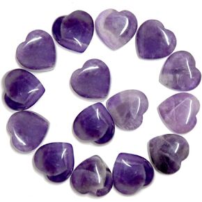Marrywindix 15 Packs 0.8 Inches Healing Crystal Natural Red Jasper Heart Love Carved Palm Worry Stone Chakra Reiki Balancing