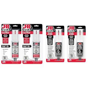 J-B Weld ClearWeld 5 Minute Epoxy, Clear, Syringe, 2 Pack, 50112-2