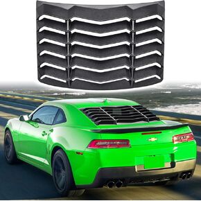 Rear Window Louver for Chevy Chevrolet Camaro 2010 2011 2012 2013 2014 2015 Windshield Sun Shade Cover Vent GT Lambo Style Custom Fit All Weather ABS (Glossy Carbon Fiber)