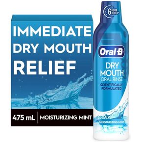 Oral-B Dry Mouth Oral Rinse Mouthwash, Moisturizing Mint, 16 Fl Oz