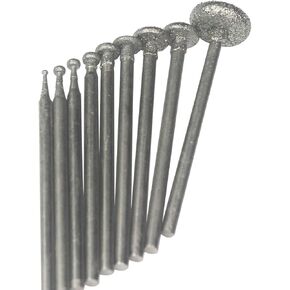 𝐋𝐮𝐨 𝐤𝐞 10 Pcs Hollow Cup Shape Diamond Burr Set, 3/32 Inch Shank Stone Carving Bits for Rotary Tools in Saudi Arabia