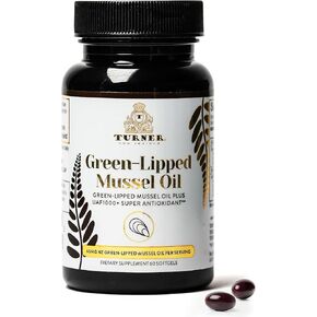 Turner New Zealand Green Lipped Omega-3 Mussel Oil, 53x Higher Potency with UAF1000+ Super Antioxidant for Superior Joint Comfort & Mobility, No Fishy Aftertaste, 3 Bottles, 180 Softgels