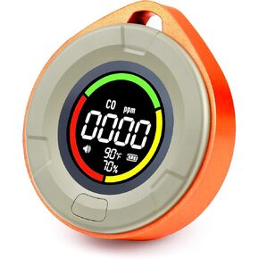Pildegro 3-in-1 Travel Carbon Monoxide Detector, Professional Real-Time Rechargeable Portable CO Detector with Long Battery Life, Premium Gift for Camps, Hotels, Rooms, Cars, RVs, and More