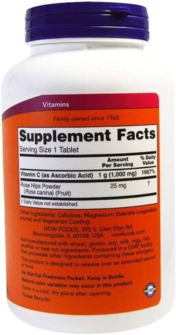 Now Foods Vitamin C-1000 Sustained Release with Rose Hips 250 Tabs (500 (250 X 2)) in Saudi Arabia