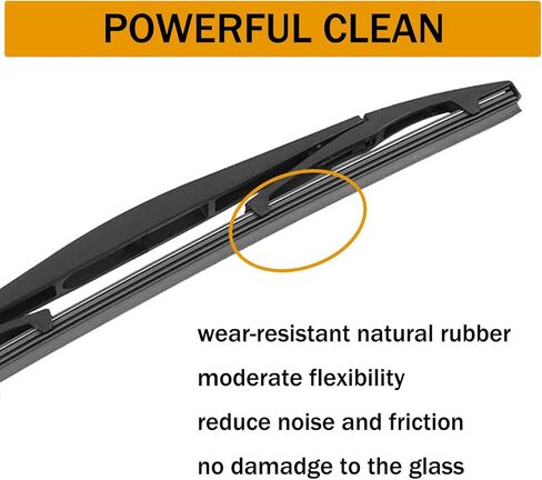 TOP-VIGOR 12" Car Rear Windshield Wiper Blade Arm Set for Infiniti QX30 Q30 2016-2019, Rubber Automatic Windshield Wiper Blade in Kuwait