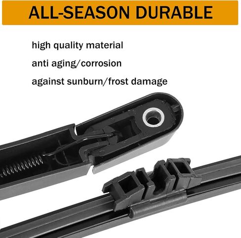 TOP-VIGOR 12" Car Rear Windshield Wiper Blade Arm Set for Infiniti QX30 Q30 2016-2019, Rubber Automatic Windshield Wiper Blade in Kuwait