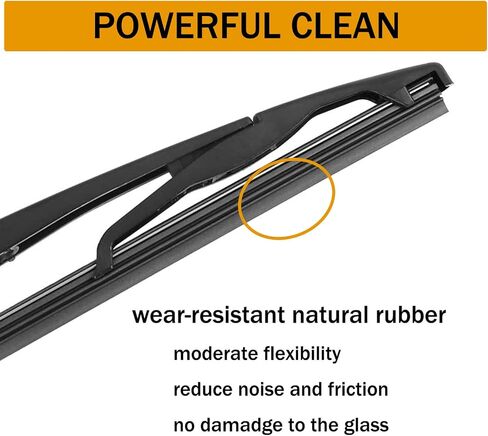TOP-VIGOR 12" Car Rear Windshield Wiper Blade Arm Set for Infiniti QX30 Q30 2016-2019, Rubber Automatic Windshield Wiper Blade in Kuwait