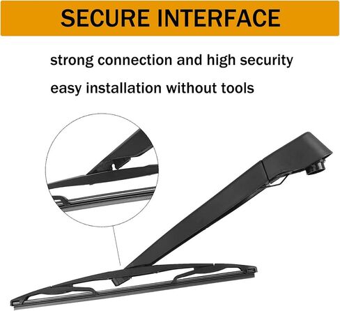 TOP-VIGOR 12" Car Rear Windshield Wiper Blade Arm Set for Infiniti QX30 Q30 2016-2019, Rubber Automatic Windshield Wiper Blade in Kuwait