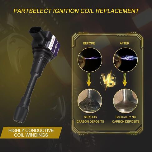 Partselect 4PCS Ignition Coil Pack UF-557 4606824AB C1587 5C1644 GN10346 Replacement for Dodge Avenger Journey Jeep Compass Patriot Chrysler 200 Sebring 1.8L 2.0L 2.4L Yellow in Kuwait