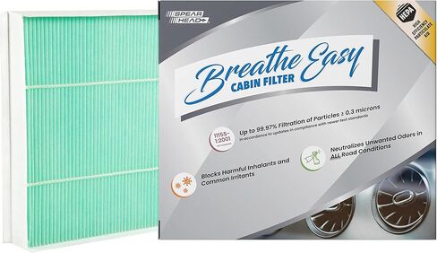 Spearhead Odor Defense Breathe Easy Cabin Filter, Fits Like OEM, Up to 25% Longer Lasting w/Activated Carbon (BE-150) in Kuwait
