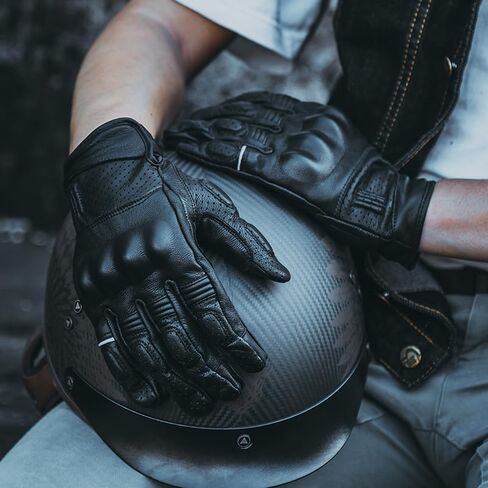VCOROS VG20 Genuine Leather Touchscreen Motorcycle Gloves Adult Road Racing Cruiser Biker ATV Powersport Gloves with Joint Protect Shell in Kuwait