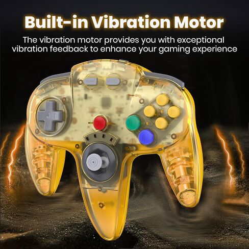 2.4 GHz Wireless N64 Switch Online Controller, USB Receiver & N64 Receiver, Compatible with Windows PC Laptop iOS Mac Raspberry Pi, N64 / Switch Online/NSO - (Rechargeable) (Plug and Play) Gray in Kuwait