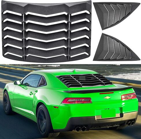 Rear Window Louver for Chevy Chevrolet Camaro 2010 2011 2012 2013 2014 2015 Windshield Sun Shade Cover Vent GT Lambo Style Custom Fit All Weather ABS (Glossy Carbon Fiber) in Saudi Arabia