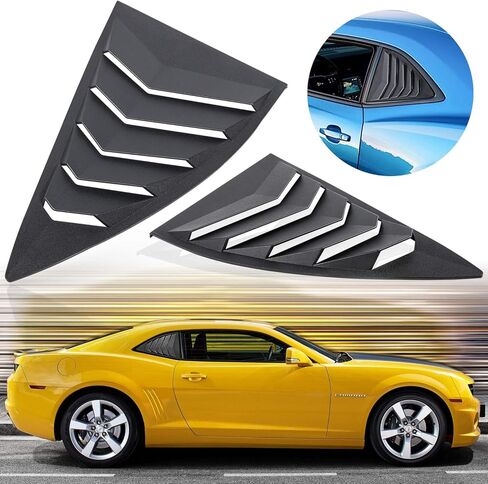 Rear Window Louver for Chevy Chevrolet Camaro 2010 2011 2012 2013 2014 2015 Windshield Sun Shade Cover Vent GT Lambo Style Custom Fit All Weather ABS (Glossy Carbon Fiber) in Saudi Arabia