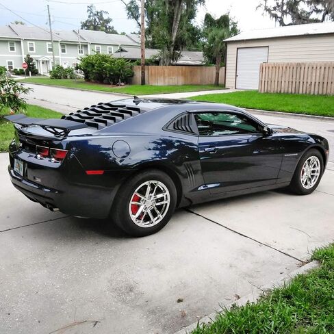 Rear Window Louver for Chevy Chevrolet Camaro 2010 2011 2012 2013 2014 2015 Windshield Sun Shade Cover Vent GT Lambo Style Custom Fit All Weather ABS (Glossy Carbon Fiber) in Saudi Arabia