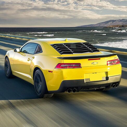 Rear Window Louver for Chevy Chevrolet Camaro 2010 2011 2012 2013 2014 2015 Windshield Sun Shade Cover Vent GT Lambo Style Custom Fit All Weather ABS (Glossy Carbon Fiber) in Saudi Arabia