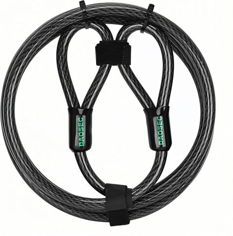 DAOSEC 15ft x 1/2"(12mm) Heavy Duty Braided Galvanized Steel Anti-Theft Security Cable with Looped Ends. for Construction Tools, Boats, ladders, Railing Gates, Lawn mowers, Equipment, etc in Kuwait