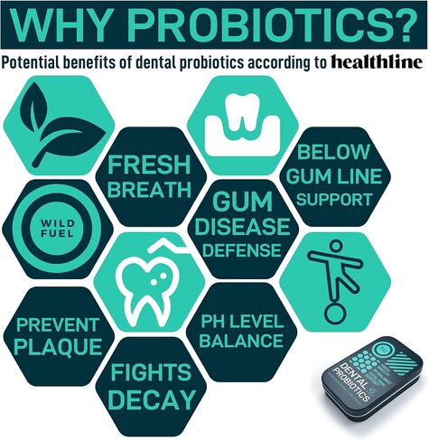 Oral Probiotics for Mouth Bad Breath - Dental Probiotics for Teeth and Gums - 3 Billion CFU Advanced Bad Breath Treatment for Mouth Health - 45 Prebiotic and Probiotic Lactobacillus Salivarius Tablets in Kuwait