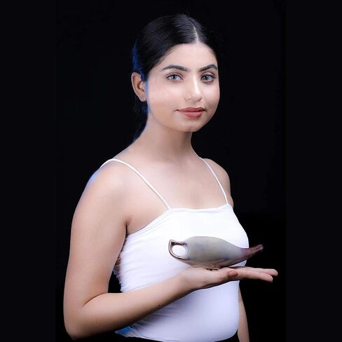 HealthGoodsIn Ceramic Neti Pot, Premium Handcrafted Durable, Dishwasher Safe with 2 Silicone Nozzle Tip, 225 Ml. (7.6 FL Oz) Capacity - Elegant Blue Gradient Color in Kuwait