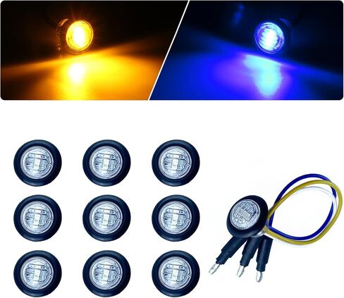 XtraGlow D16 3/4 Dual Revolution LED Lights Amber to White Turn Signal & Marker Lights for Trailer Truck Camper RV with Bullet Plug in Saudi Arabia
