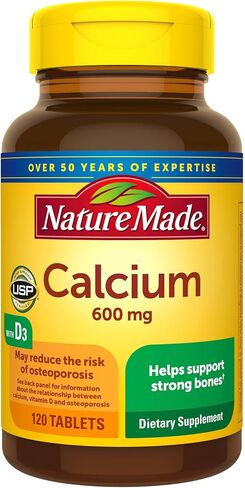 Nature Made Calcium 600 mg with Vitamin D3 for Immune Support, Tablets, 60 Count, helps support Bone Strength (Pack of 3) in Saudi Arabia