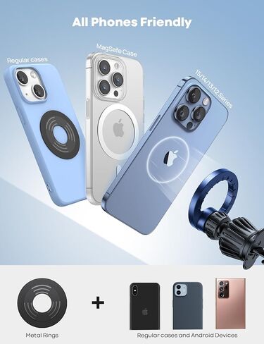 Lamicall Fits MagSafe Car Mount - [20 Super Magnets] Magnetic Car Phone Mount, Air Vent Cell Phone Holder Clip, MagSafe Accessories for iPhone 14 13 12 Pro Max Plus Mini & MagSafe Case & All Phones in Saudi Arabia