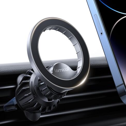 Lamicall Fits MagSafe Car Mount - [20 Super Magnets] Magnetic Car Phone Mount, Air Vent Cell Phone Holder Clip, MagSafe Accessories for iPhone 14 13 12 Pro Max Plus Mini & MagSafe Case & All Phones in Saudi Arabia