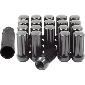 Wheel Accessories Parts 20 Pcs 9/16" Thread Truck 1.90" Long Spline Lug Nuts Chrome Truck 7 Spline Fits 2009-10 Dodge Dakota 2003-09 Durango 2002-11 Ram 1500