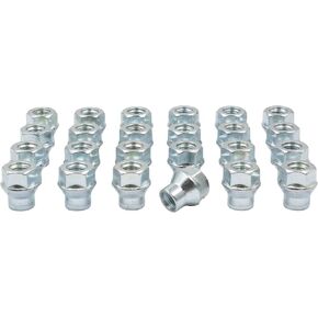Wheel Accessories Parts 24 Pcs 14mm 1.50 Thread ET Bulge Acorn (Extra Thread for Spacer) 1.36" Long Spline Lug Nuts Chrome Truck Spline Fits Chevy Silverado 1500 2016+ Ford F 150 2019+ Ram 1500