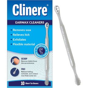 Clinere® Ear Cleaners, 10 Count, (Pack of 3) Earwax Remover Tool Safely and Gently Cleaning Ear Canal at Home, Ear Wax Cleaner Tool, Itch Relief, Ear Wax Buildup, Works Instantly, Earwax Cleaners