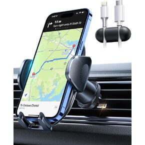 HTU Pro Car Cell Phone Holder for Air Vent, 【Immediate & Lasting Stability】 Sleek Anti-Shake Phone Mount Safe Driving, 360°Adjustable Phone Stand for iPhone Samsung, Automobile Cradles Universal