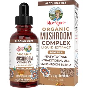 MaryRuth's USDA Organic Mushroom Complex Liquid Drops | Herbal Supplement | Immune Support | Cognitive Function | Stress Relief | Vegan | Non-GMO | 30 Servings