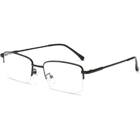 LJCZKA Half Rimless Blue Light Blocking Glasses Women Men Fresh Rectangle Computer Business Glasses