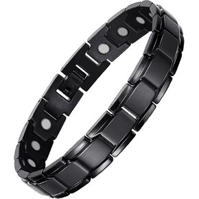 WELMAG WM Magnetic Bracelets for Men Titanium Steel Sleek Sliver Gold Row Strong Magnets Men's Bracelet With Adjustable Tool Festival Jewelry Gift Box