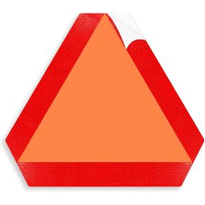 Sicol Plus Slow Moving Vehicle Sign Rust Free Aluminum sheet 0.5 mm (Pack of 01) Golf Cart Accessories, smv signs UTV Tractor Reflective warning signs size 16 X 14 Inches (Aluminum)