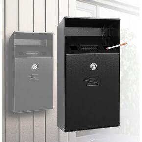 Cigarette Ashtray,Wall Mounted Cigarette Bin,Wall Mounted Ashtray,Cigarette Ashtray,Cigarette bin,Cigarette Butt Receptacle,Dark Grey