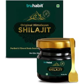 TruHabit Original Himalayan Shilajit Resin Organic Fulvic Acid Supplement(20g/ 0.7oz), Natural Shilajit Pure Himalayan Organic, Tested for Purity & Potency, Authentic Pure Shilajit Oil for Men & Women