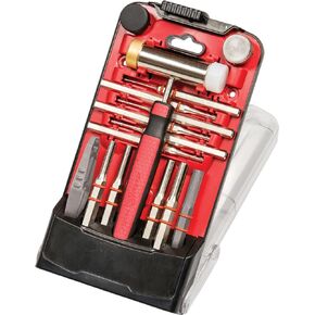 Real Avid Hammer & Roll Pin Punch Set I Gunsmithing Tools Set with Small Hammer, Roll Pin Punch Metal Punch Set I Tool Kit with Gunsmithing Hammer with 4 Tips, Non Marring Punch & Pin Starter Tool,Red