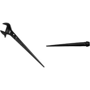 Klein Tools 3239 Adjustable Spud Wrench, 16-Inch Length, 1-5/8 Wrench Opening, Fits Heavy Nuts and Bolts up to 1-Inch, Tethering