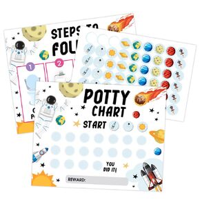 Potty Training Sticker Chart, Mermaid Potty Reward Chart with Stickers for Toddlers Kids Boys Girls, Toilet Time for Kids School Teaching or Home Training - POTTYCA007