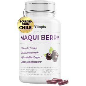 Vitapia Maqui Berry 1000mg - Maqui Berry Powder Supplement - Vegan Friendly, Non-GMO and Gluten-Free - 120 Veggie Capsules